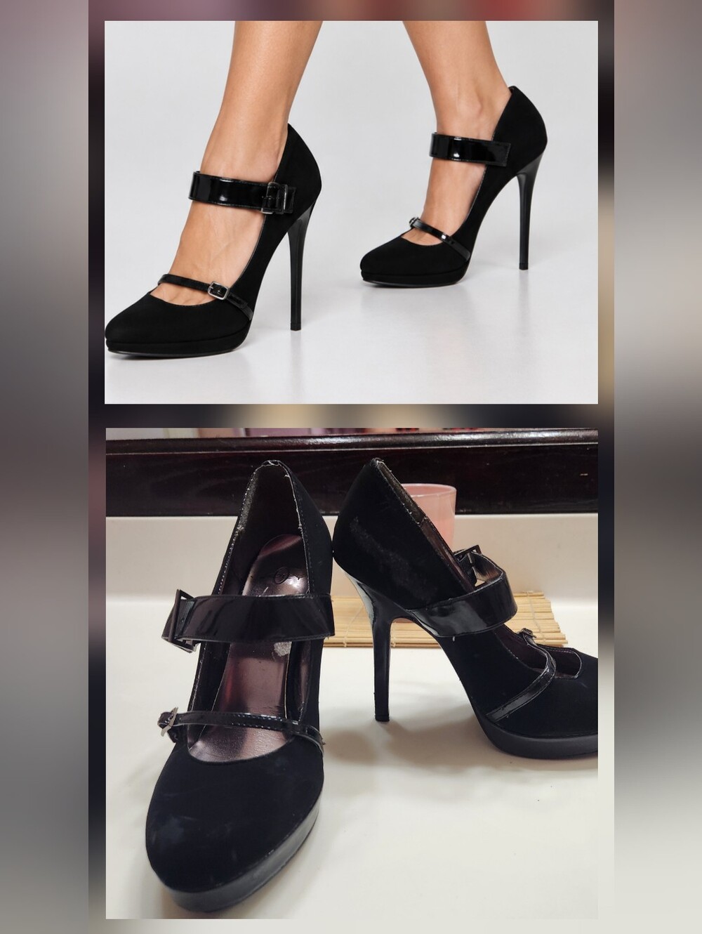 Joey O Black Platform Mary Jane Stiletto Heels - Size 6 1/2 (Pre-Owned)